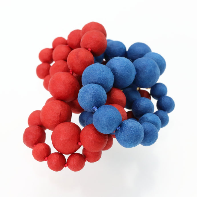 Red and blue Washi necklace 2201.